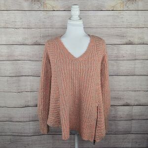Anthropologie Moth Wool Alpaca Blend Chunky Knit Asymmetrical Sweater Medium